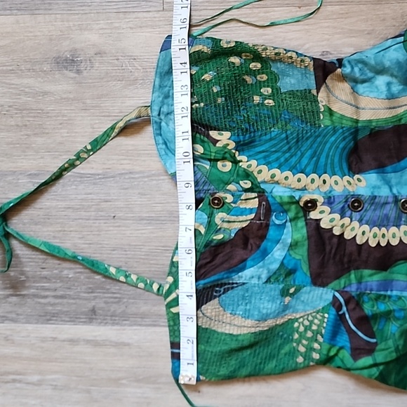 Free People Green and Blue Patterned Romper - Picture 4 of 16